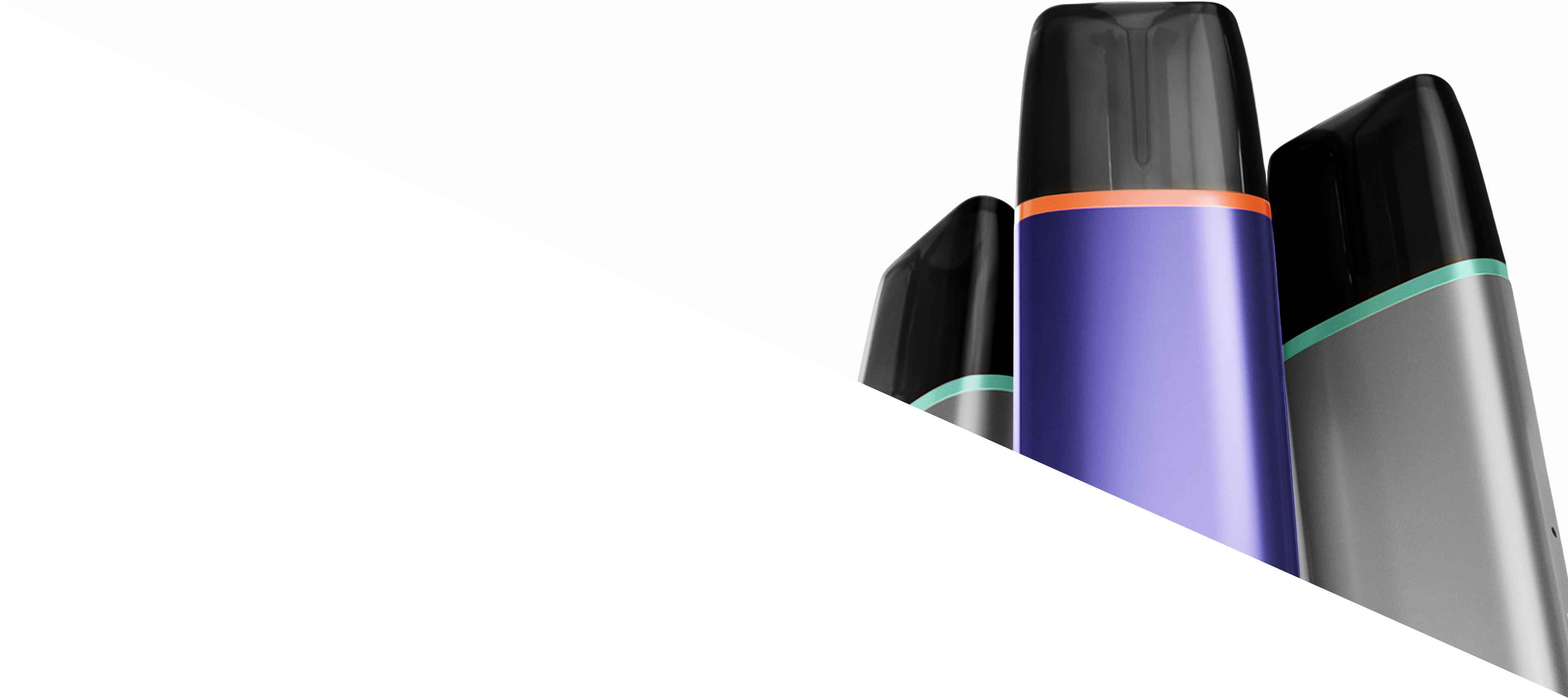 3 VEEV one Geräte in den Farben Silky Grey und Electric Purple.