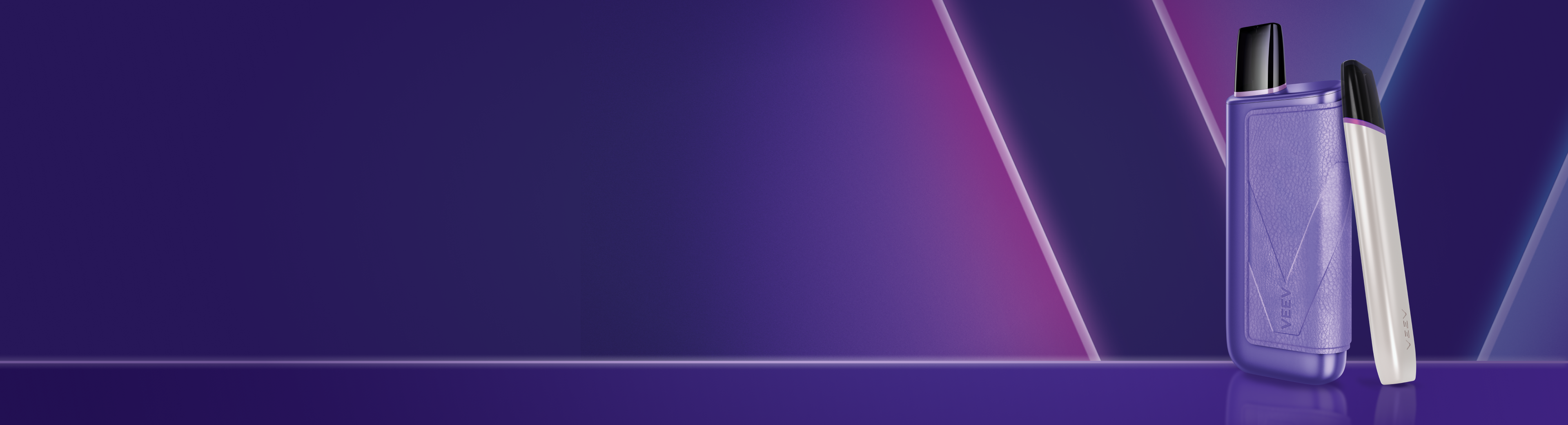 VEEV ONE und VEEV ONE PLUS Gerät vor einem Lila Hintergrund