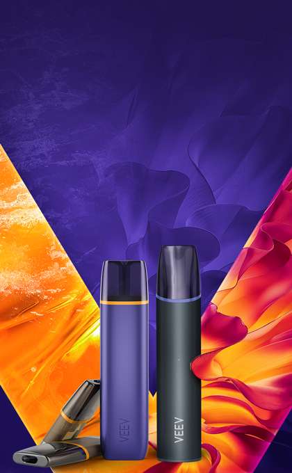 VEEV ONE i VEEV NOW ULTRA vape uređaji s VEEV ONE podovima i V logotipom u pozadini.