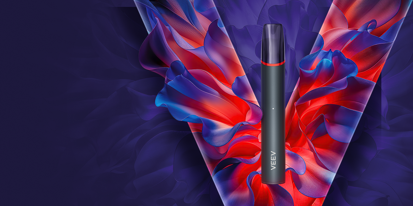 VEEV ONE i VEEV NOW ULTRA vape uređaji s VEEV ONE podovima i V logotipom u pozadini.