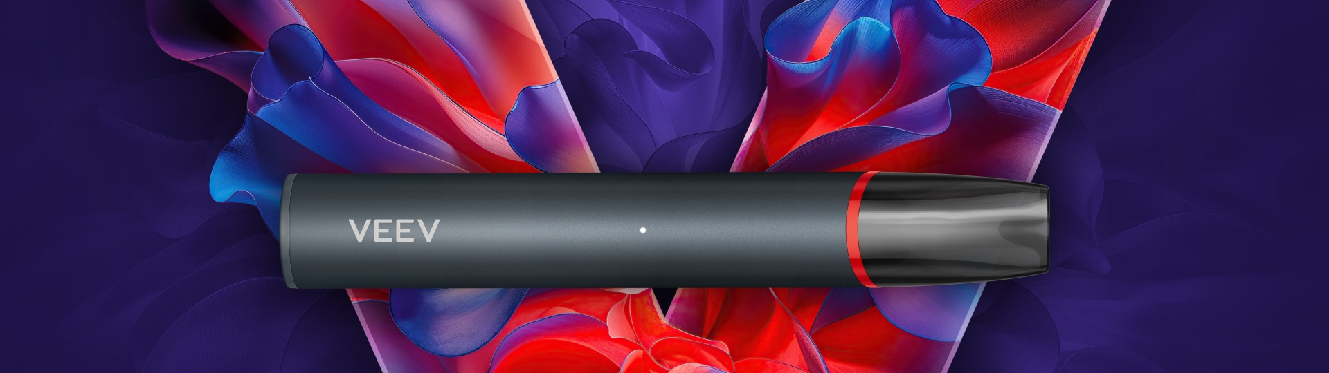 VEEV ONE and VEEV NOW ULTRA vaping devices with VEEV ONE pods and a V logo in the background. 