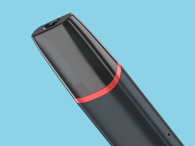 Close up of VEEV ONE vape on a blue background