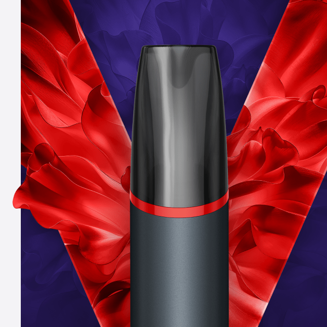VEEV NOW ULTRA disposable vape on a red V logo background