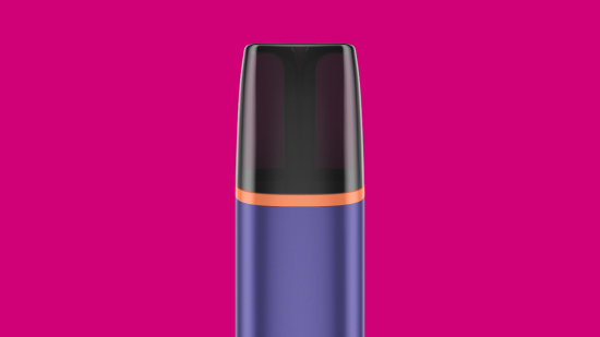 Close up of VEEV ONE vape mouthpiece on a pink background