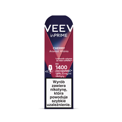 Front opakowania single poda VEEV inPrime Cherry​