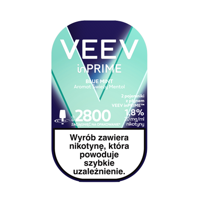 Front opakowania pod&oacute;w VEEV inPRIME Blue Mint