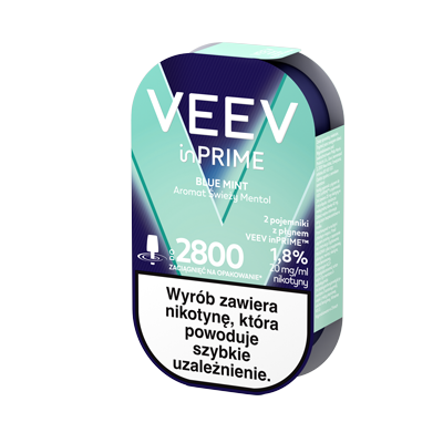 Lewy bok opakowania pod&oacute;w VEEV inPRIME Blue Mint 1