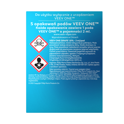 VEEV ONE Grape pod ingredients 3