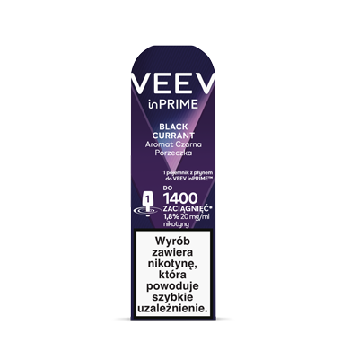 Front opakowania poda VEEV inPrime Blackcurrant​