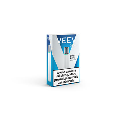 VEEV ONE Vape pod Silky Grey diagonal view 2