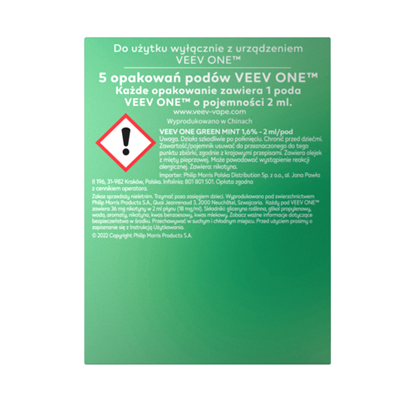 VEEV ONE Green Mint ingredients 3