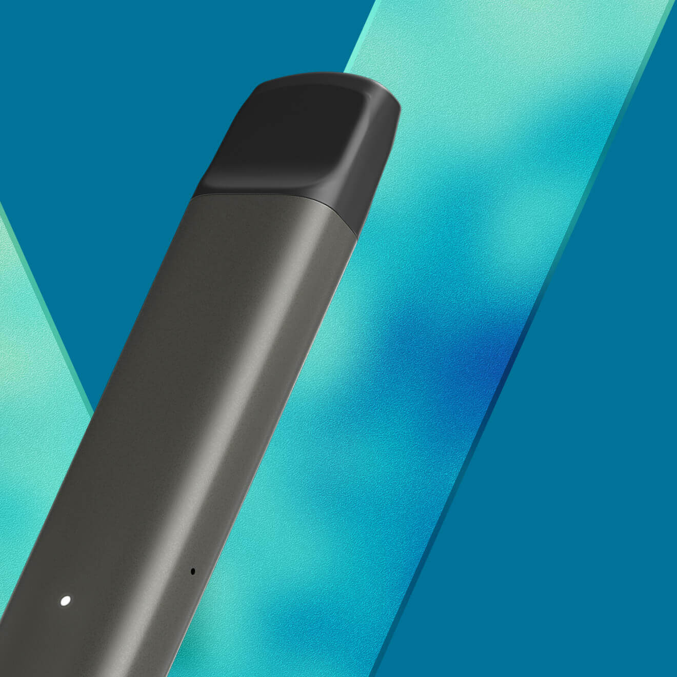 VEEV NOW device on blue background