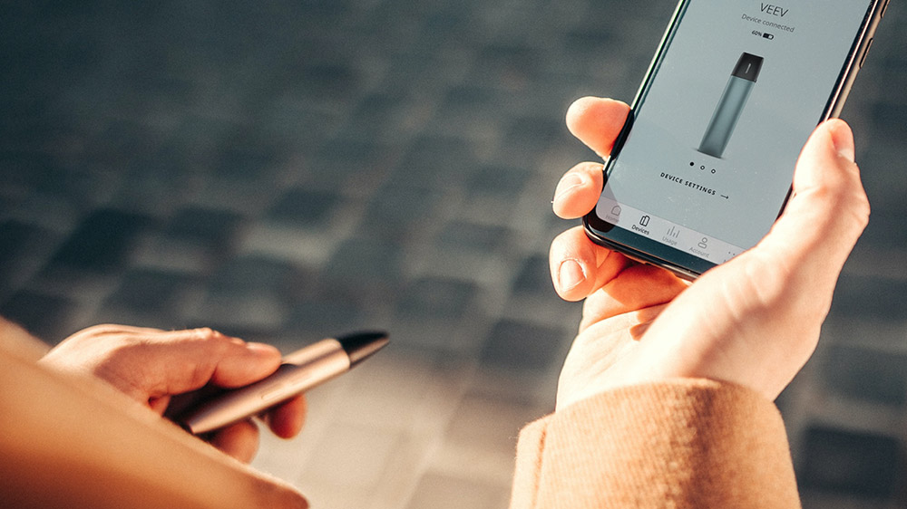 Through VEEV app, you can now customize your vaping experience to reflect your preferences. Choose between two vape cloud sizes (amount of vapor generated), select the responsive draw setting that you like, view your usage (puff count).