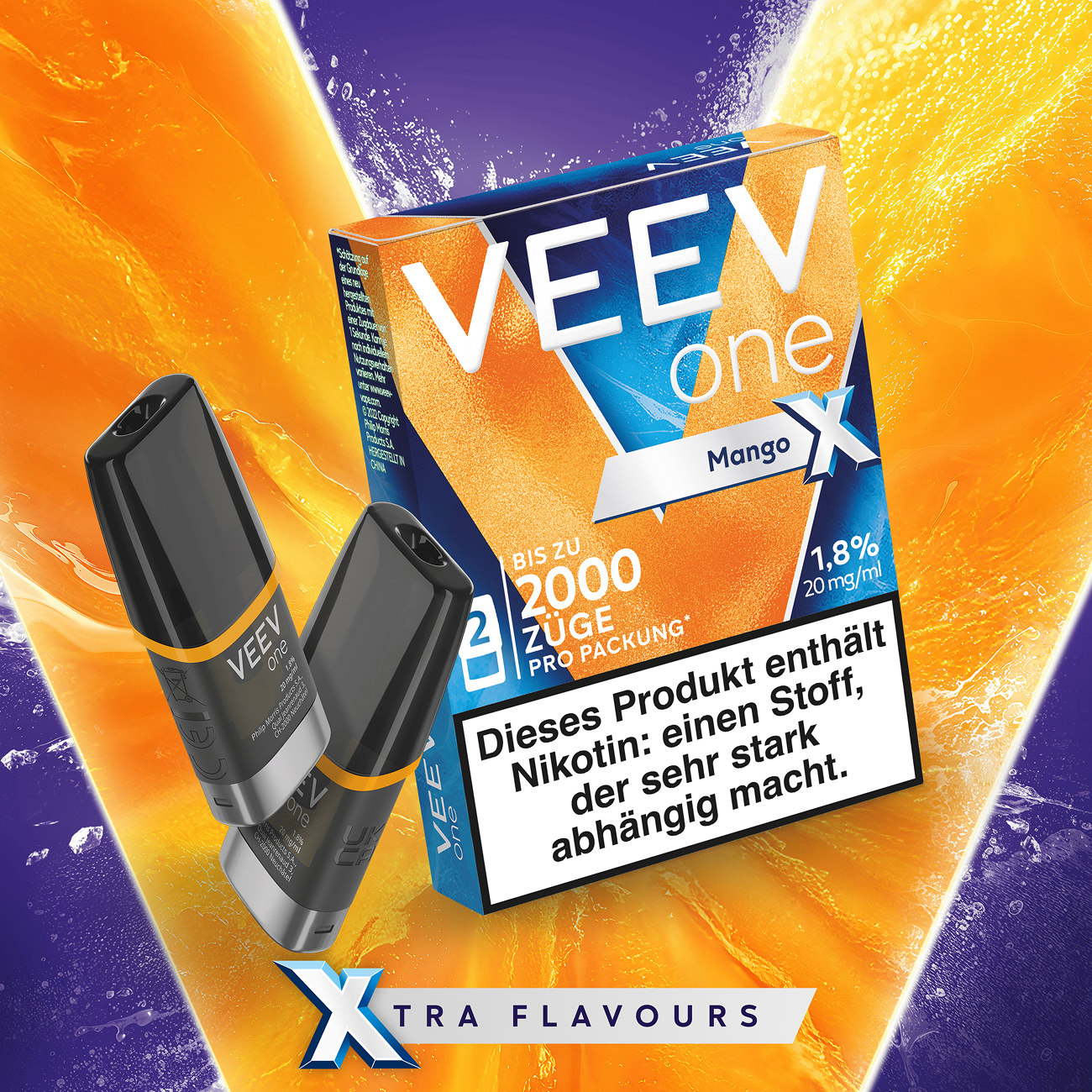 veev one mango Veev Mango Pods VEEV One Mango Vape Pod, 4mL VEEV ONE X Prefilled Pods main image 1