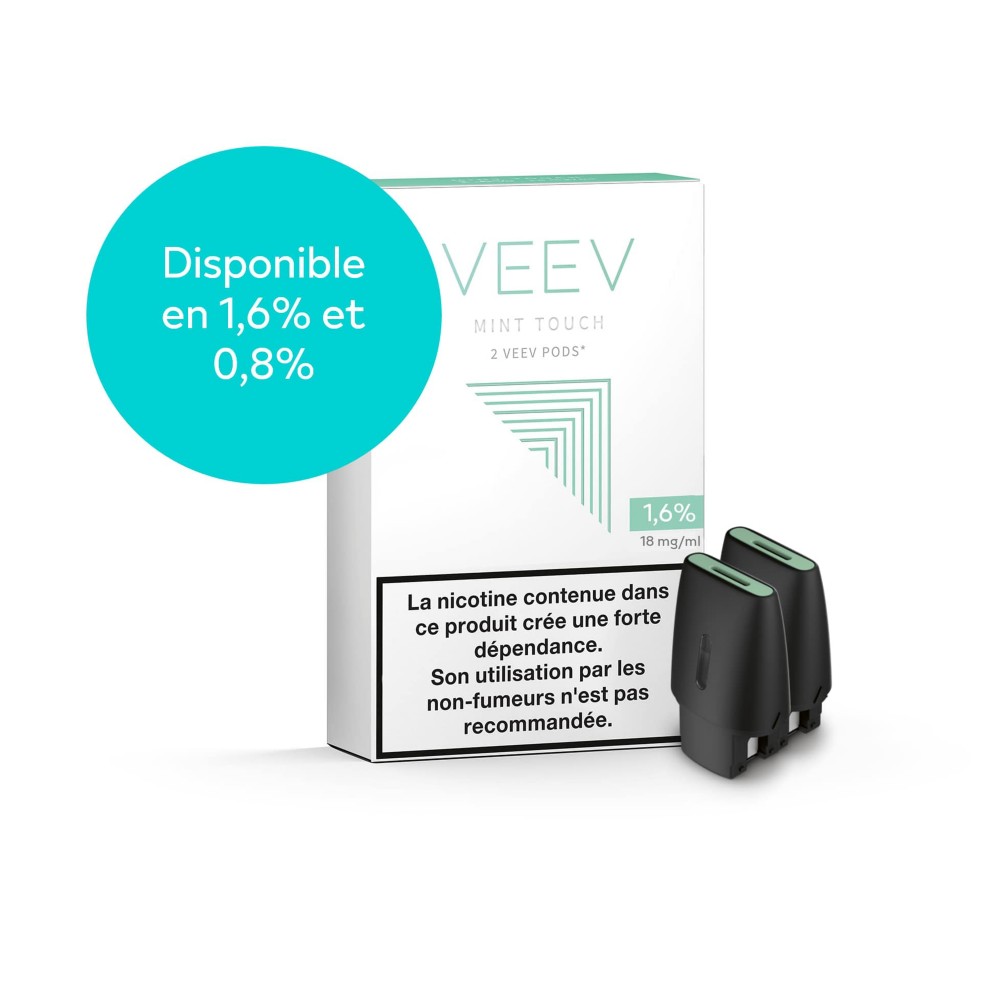 VEEV MINT TOUCH 1.60% - 2 PODS PACK (GREEN MIX)