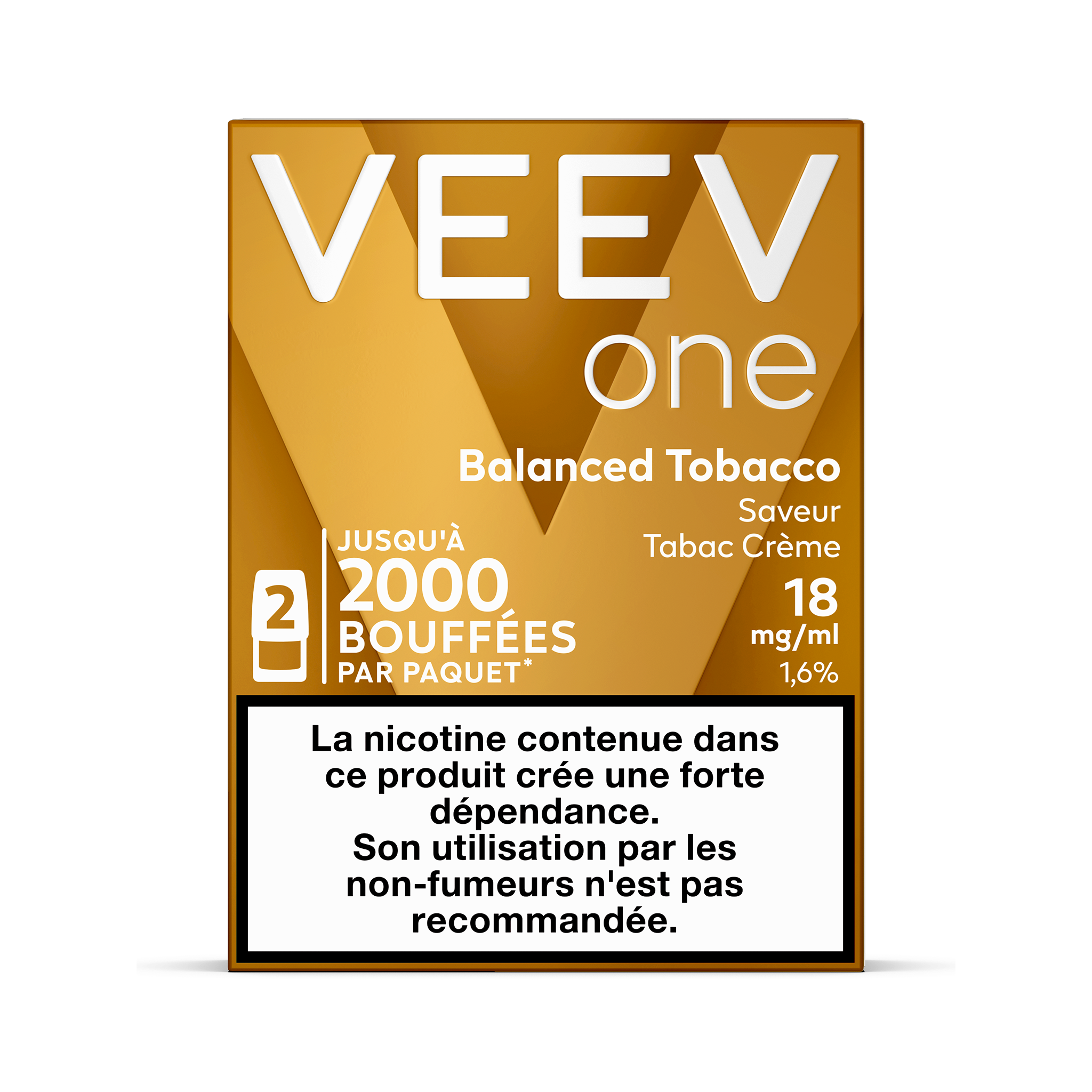 Pods VEEV ONE Tabac Crème 18mg/ml (Balanced Tobacco)