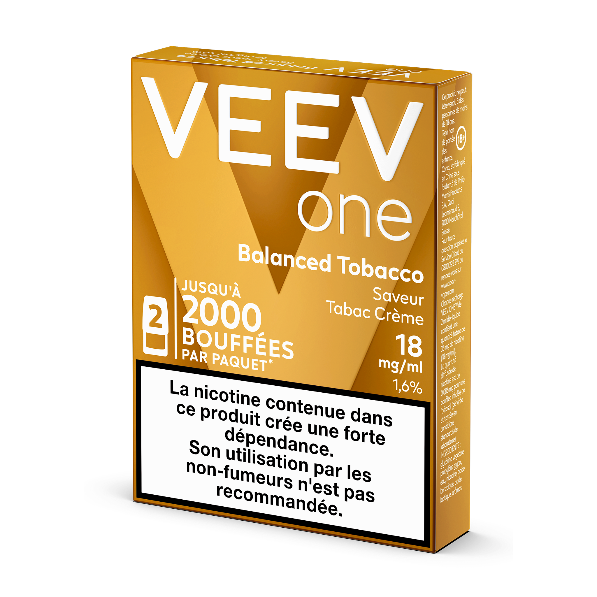 Pods VEEV ONE Tabac Crème 18mg/ml (Balanced Tobacco)