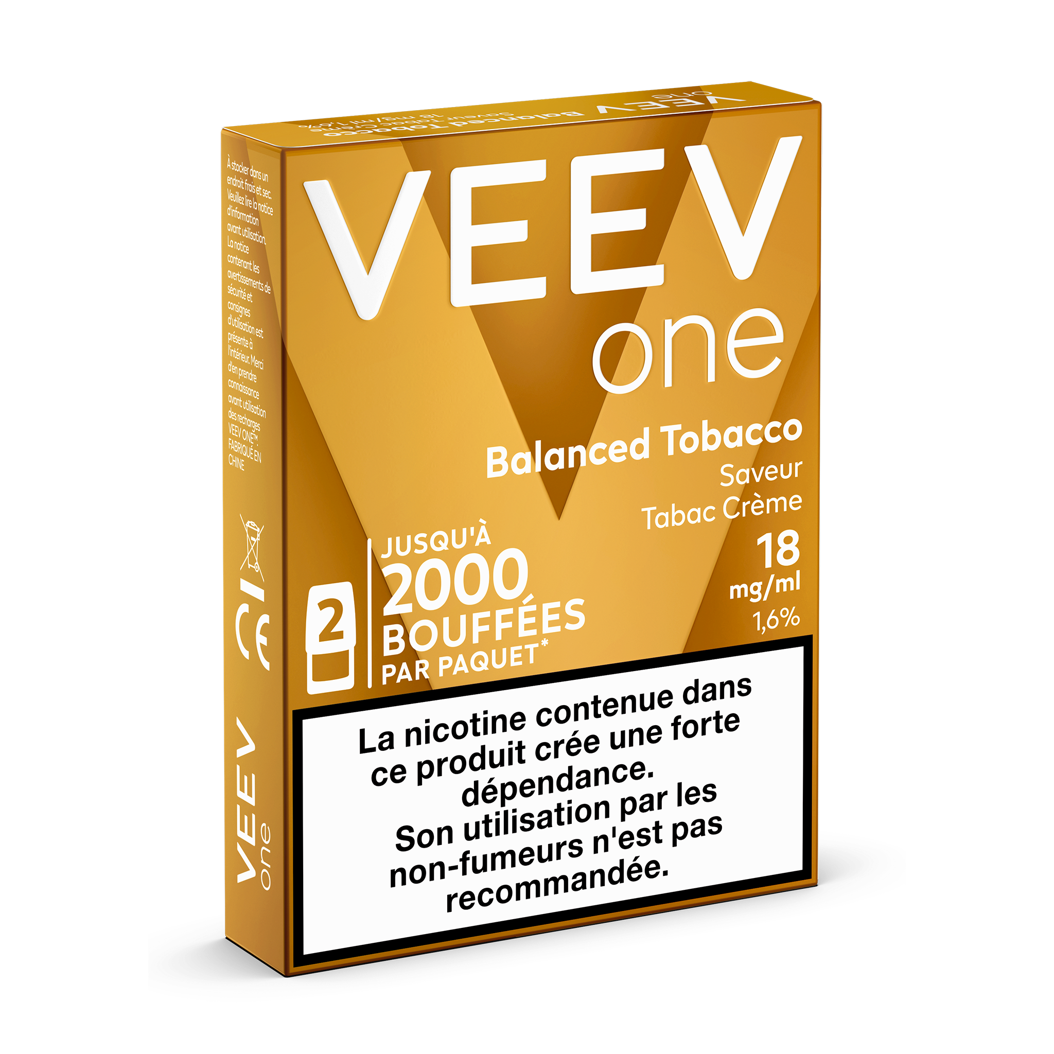 Pods VEEV ONE Tabac Crème 18mg/ml (Balanced Tobacco)