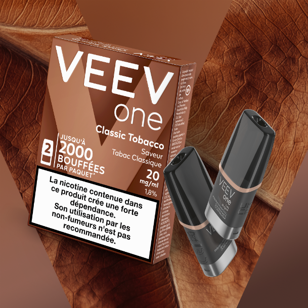 Pods E-liquide VEEV ONE Classic Tobacco saveur Tabac Classique 9mg ou 20mg | VEEV France Pods E-liquide VEEV ONE Classic Tobacco saveur Tabac Classique 9mg ou 20mg | VEEV France