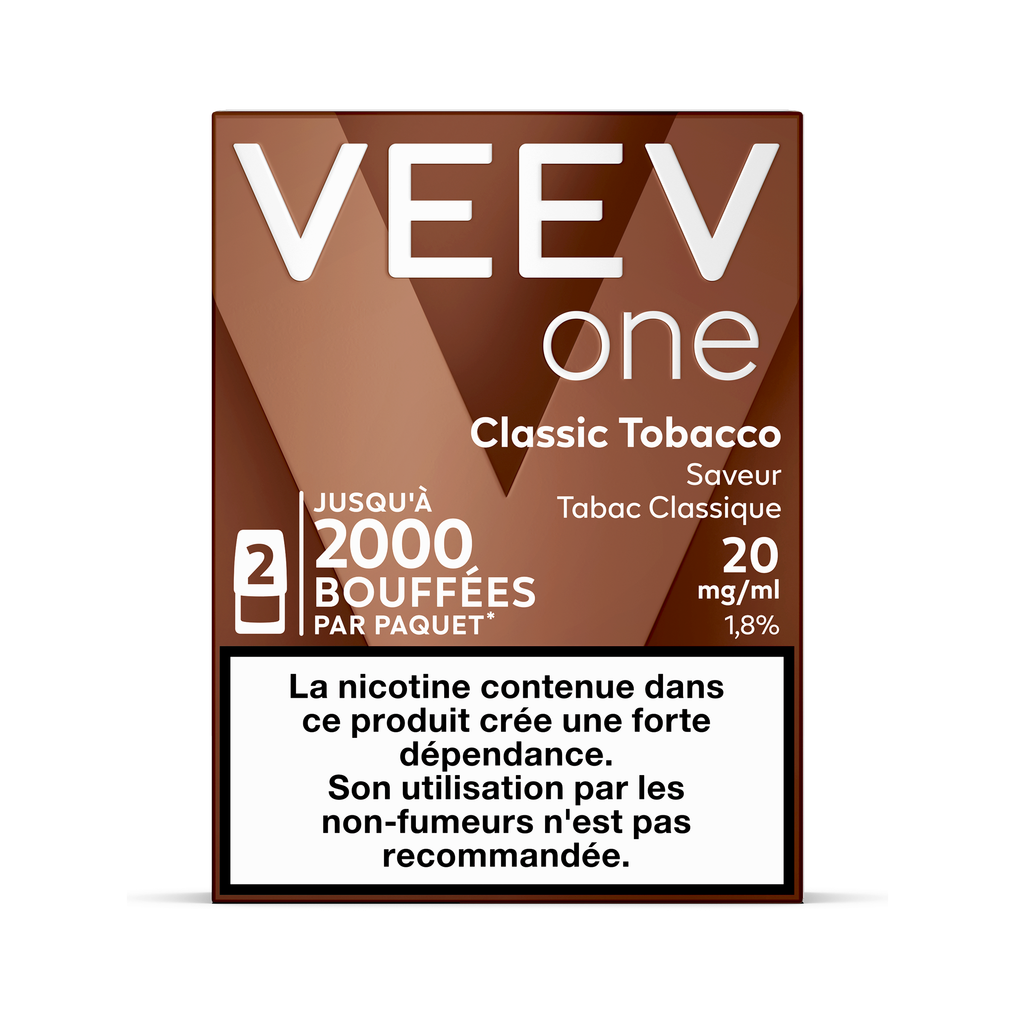 Pods VEEV ONE Tabac Classique 20mg/ml (Classic Tobacco)