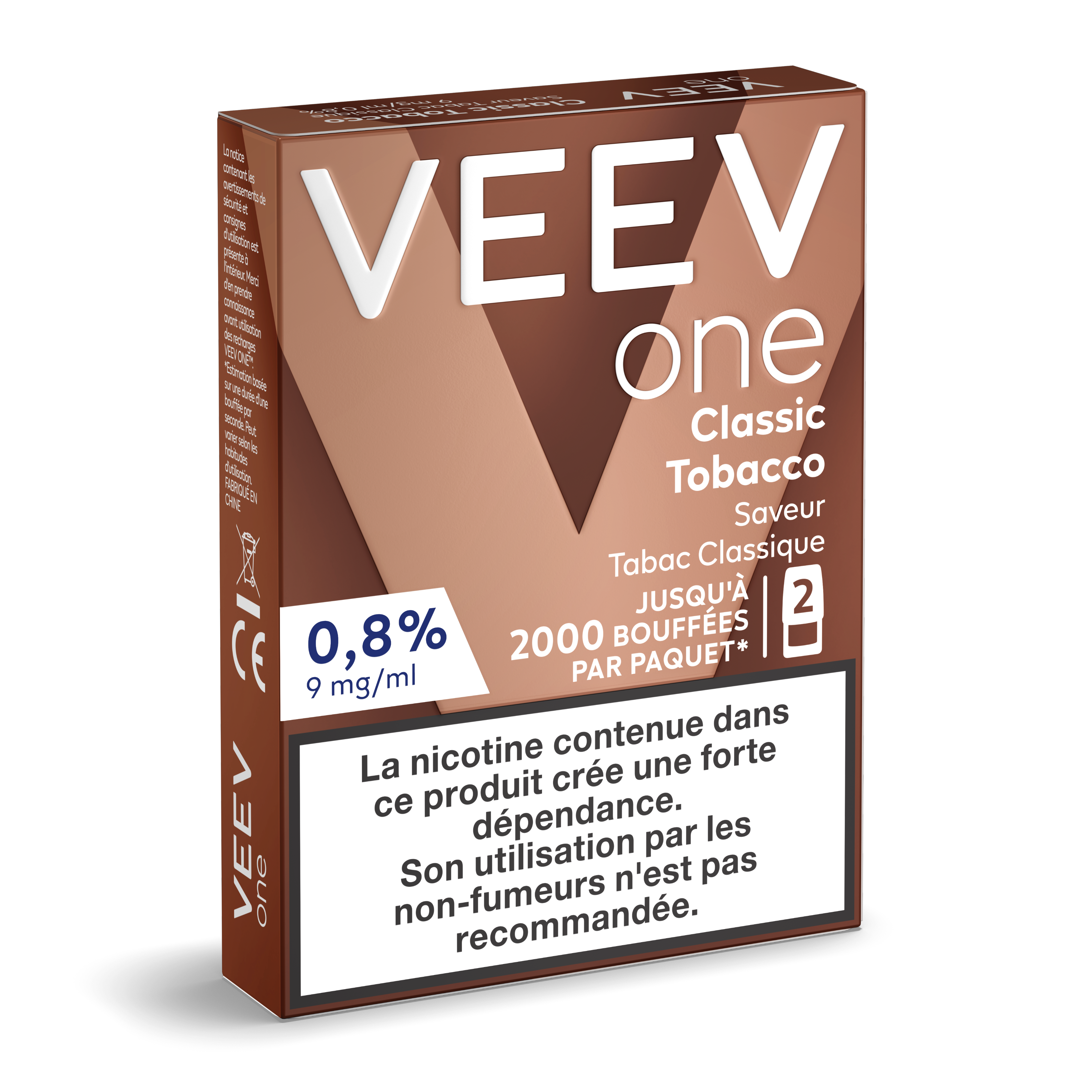 Pods VEEV ONE Tabac Classique 9mg ou 20mg (Classic Tobacco)