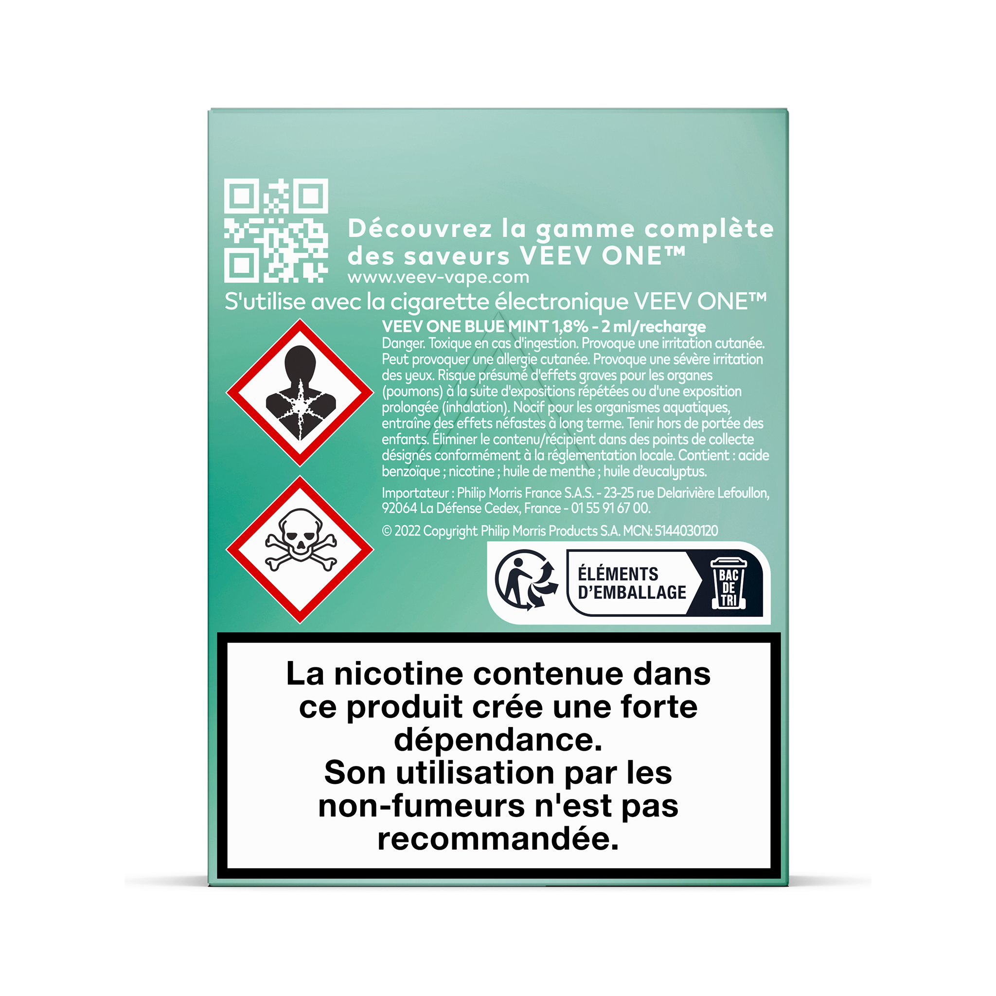 Pods VEEV ONE Menthe 20mg/ml (VEEV Blue Mint)