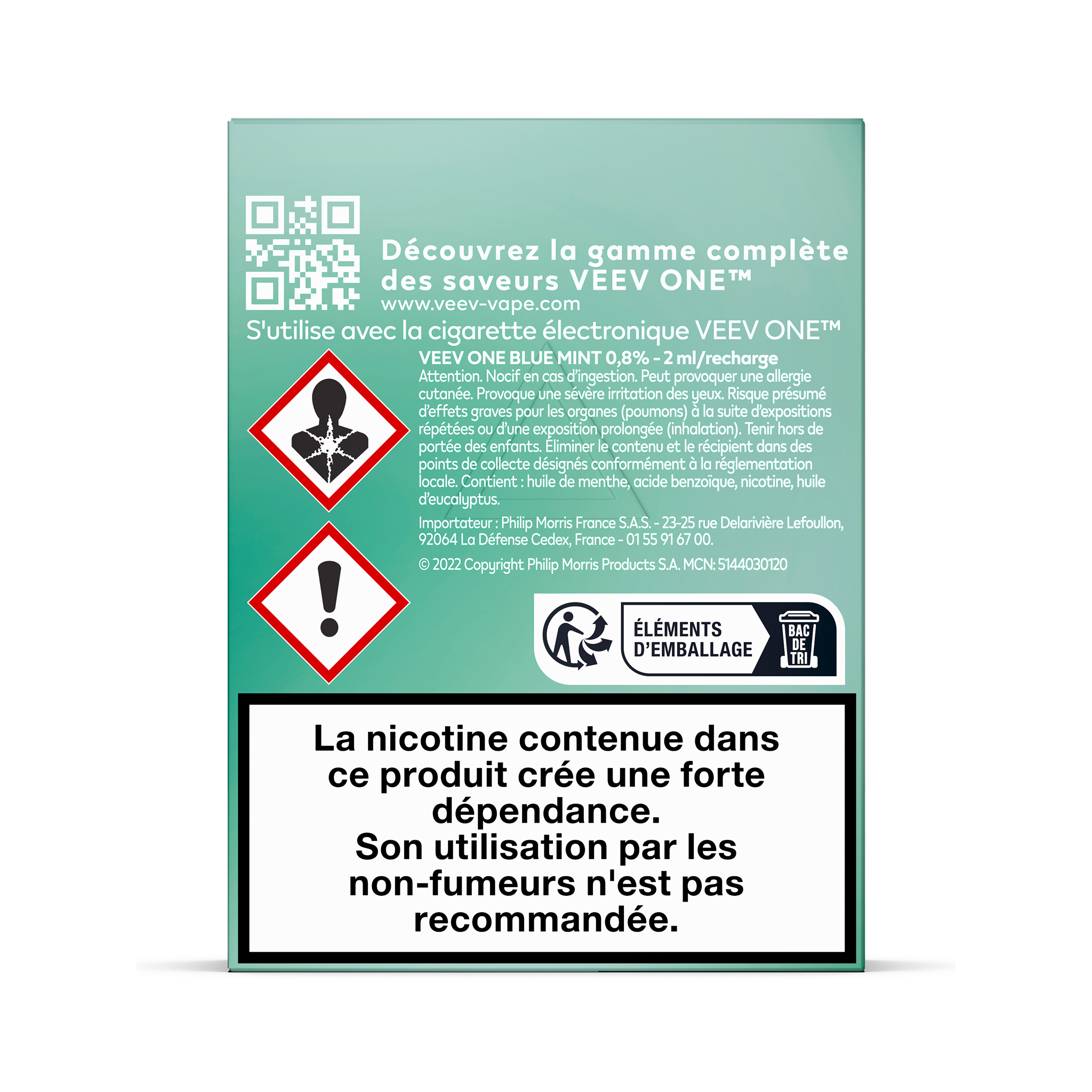 Pods VEEV ONE Menthe 20mg/ml (VEEV Blue Mint)