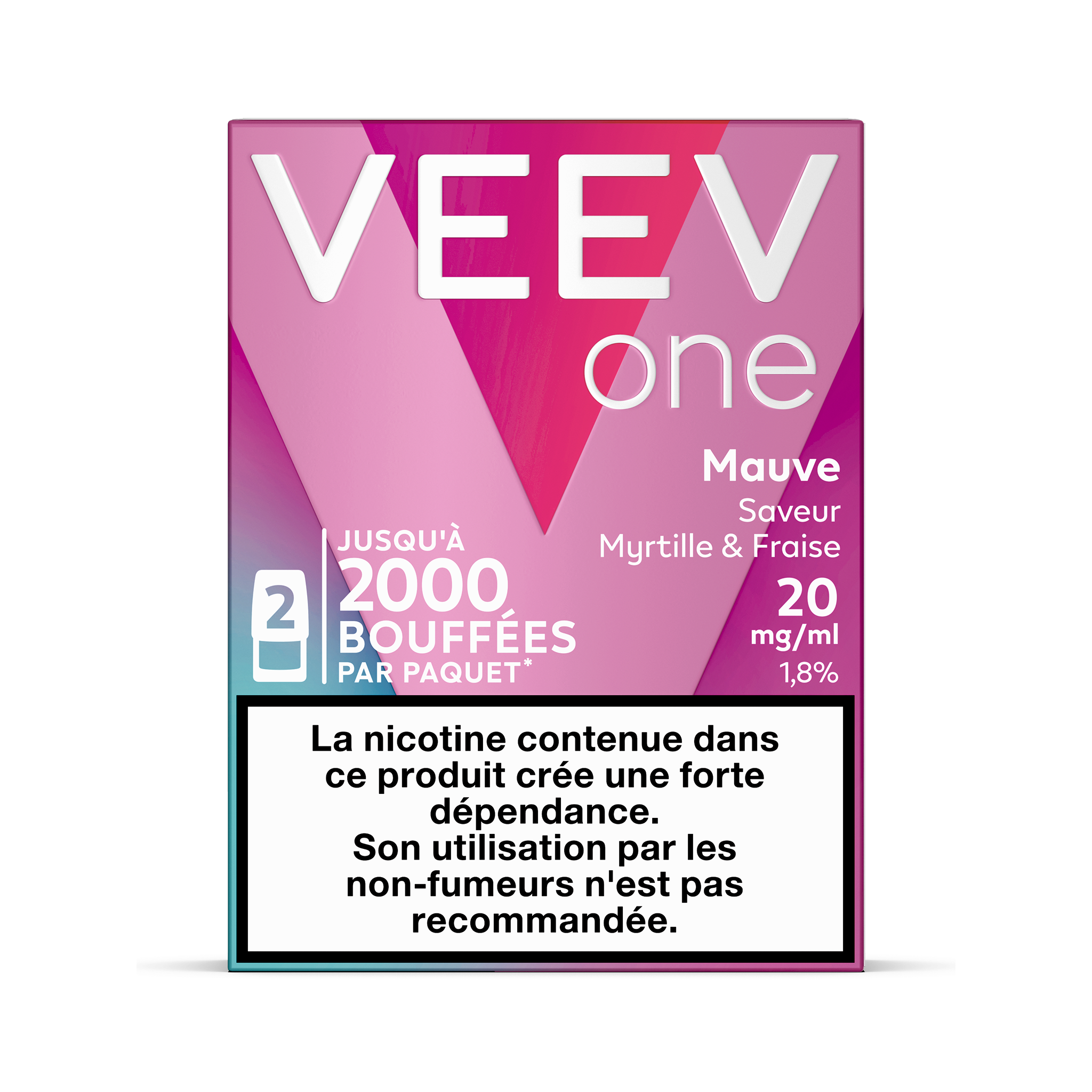Pods VEEV ONE Myrtille & Fraise 20mg/ml (VEEV Mauve)