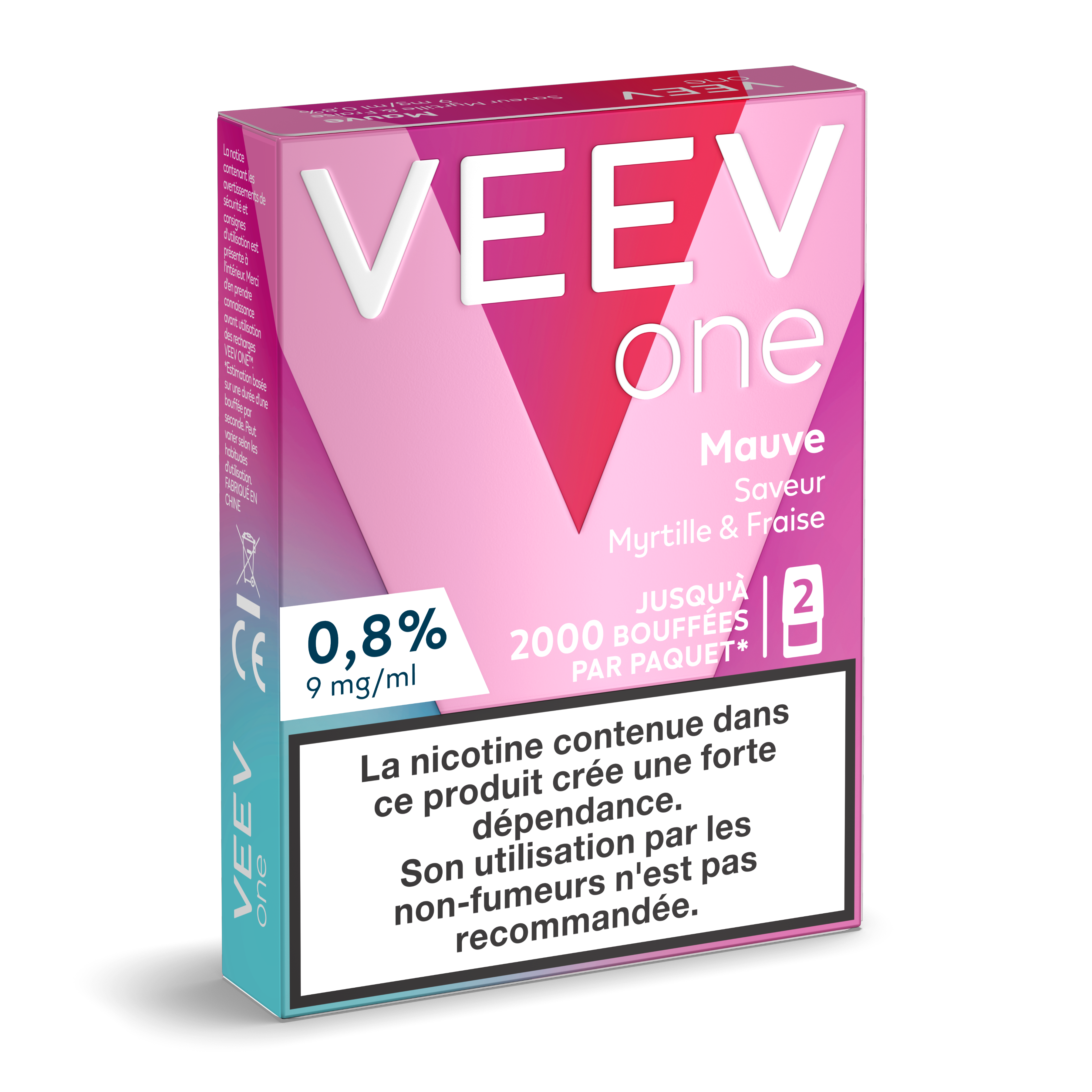 Pods VEEV ONE Myrtille & Fraise 9mg ou 20mg (VEEV Mauve)