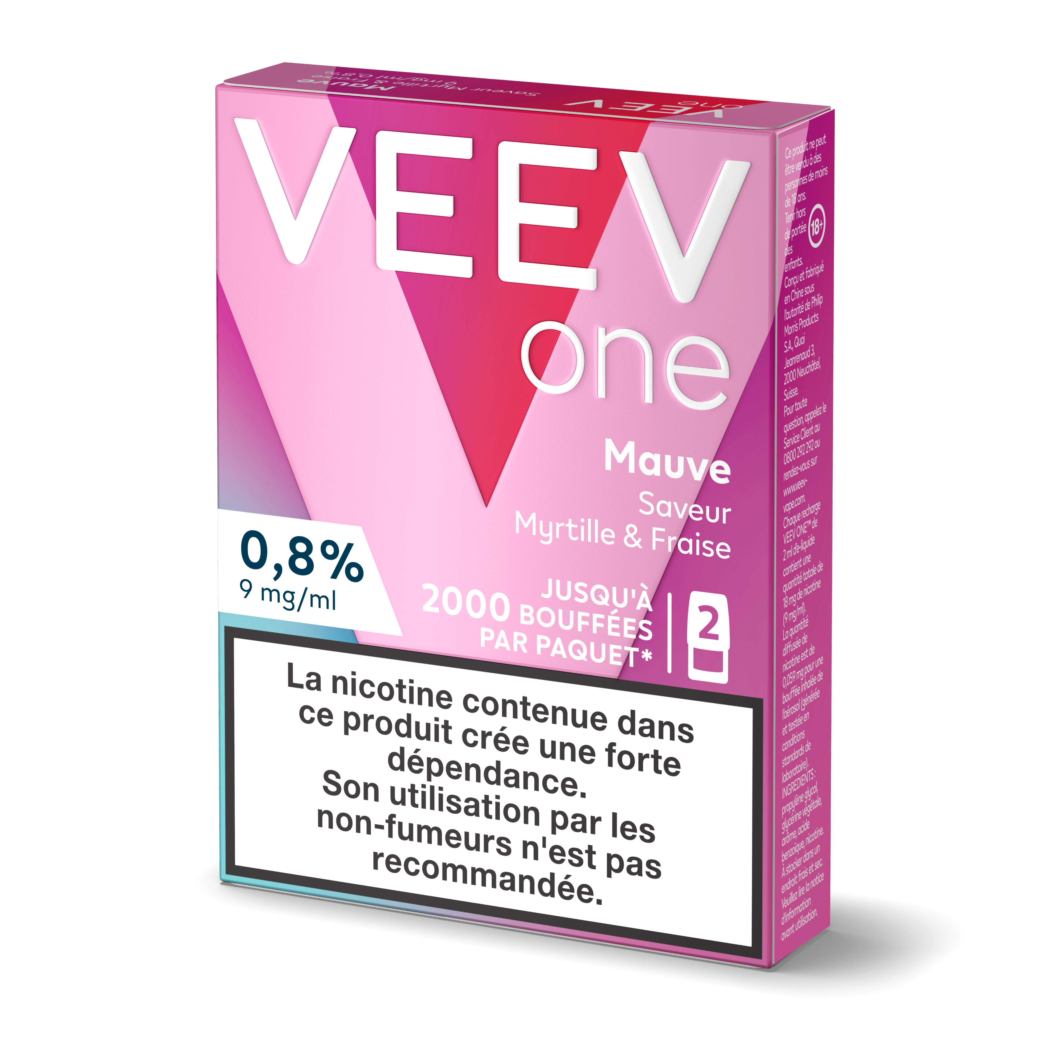 Pods VEEV ONE Myrtille & Fraise 9mg ou 20mg (VEEV Mauve)