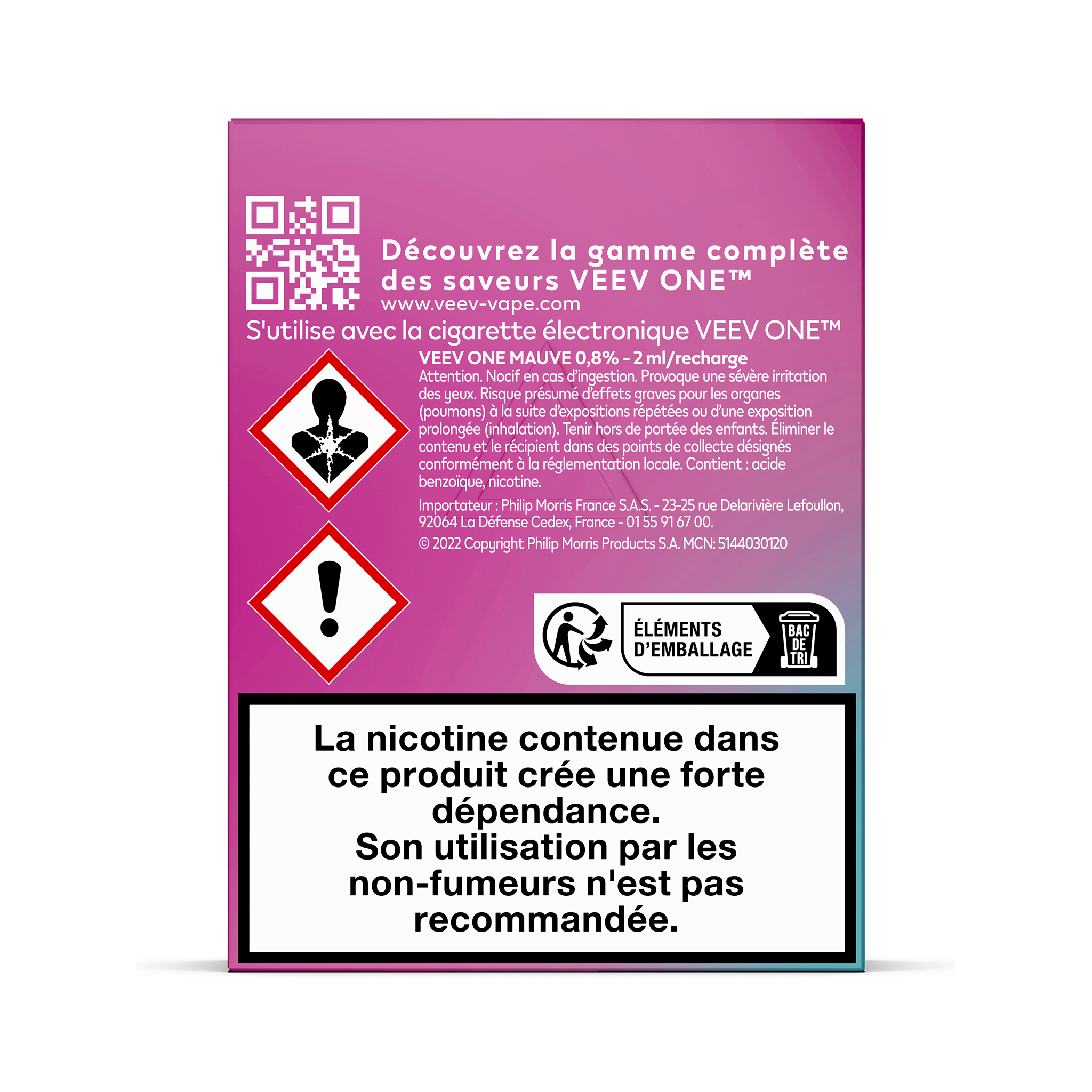 Pods VEEV ONE Myrtille & Fraise 20mg/ml (VEEV Mauve)