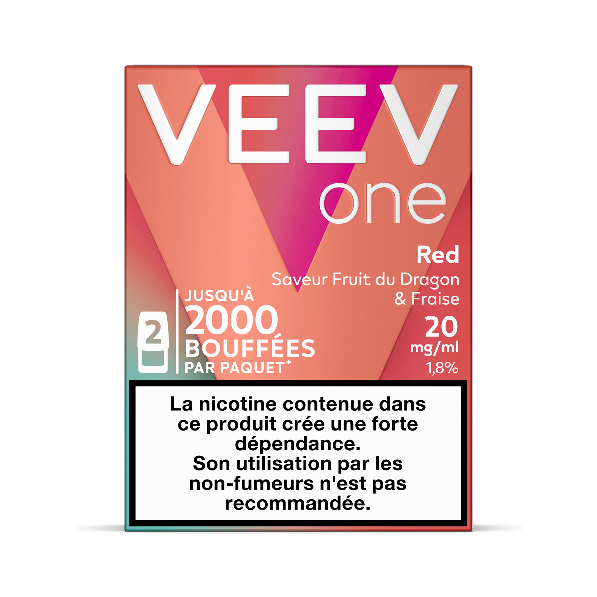 Pods VEEV ONE Fruit du Dragon & Fraise 20mg/ml (VEEV Red)