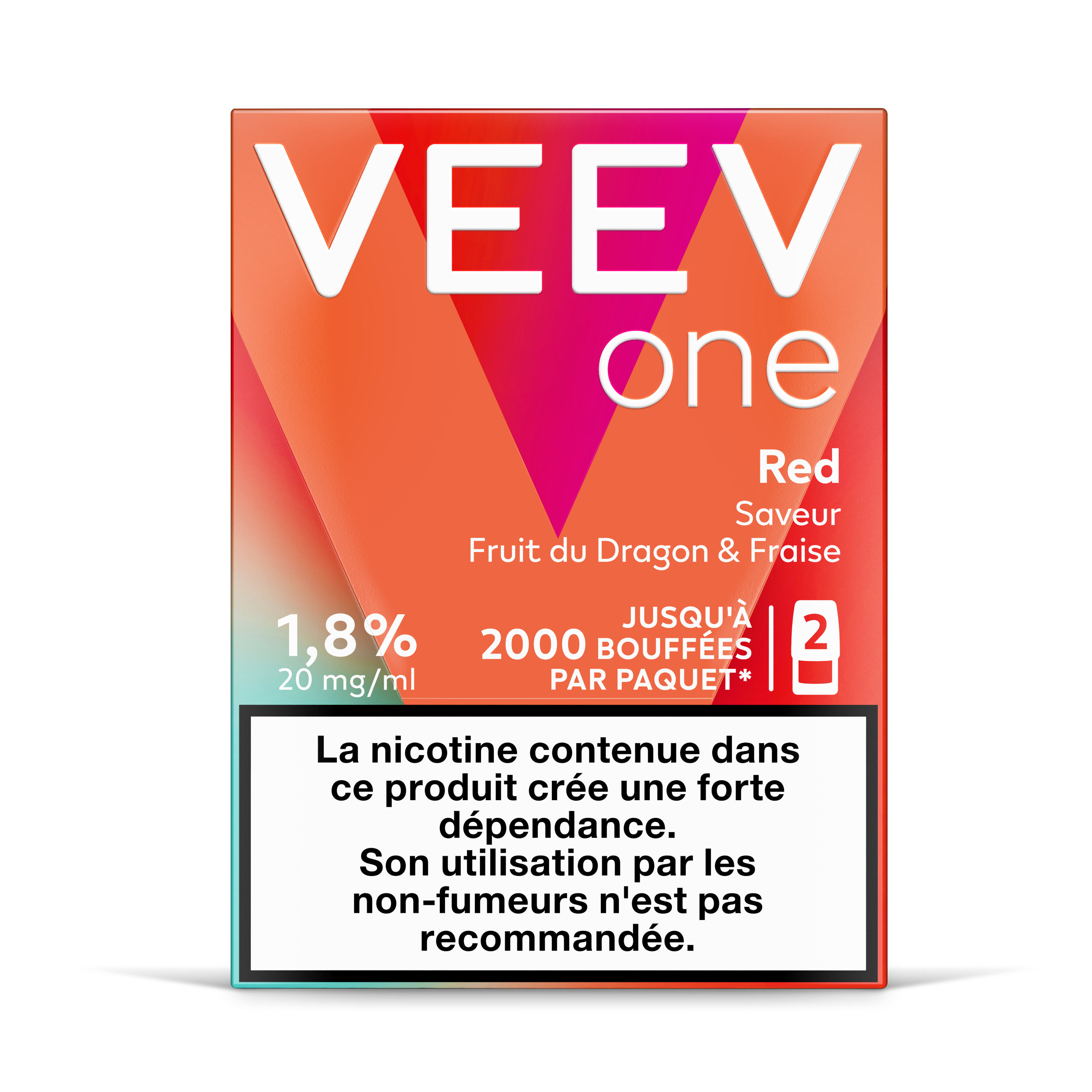 Pods VEEV ONE Fruit du Dragon & Fraise 9mg ou 20mg (VEEV Red)