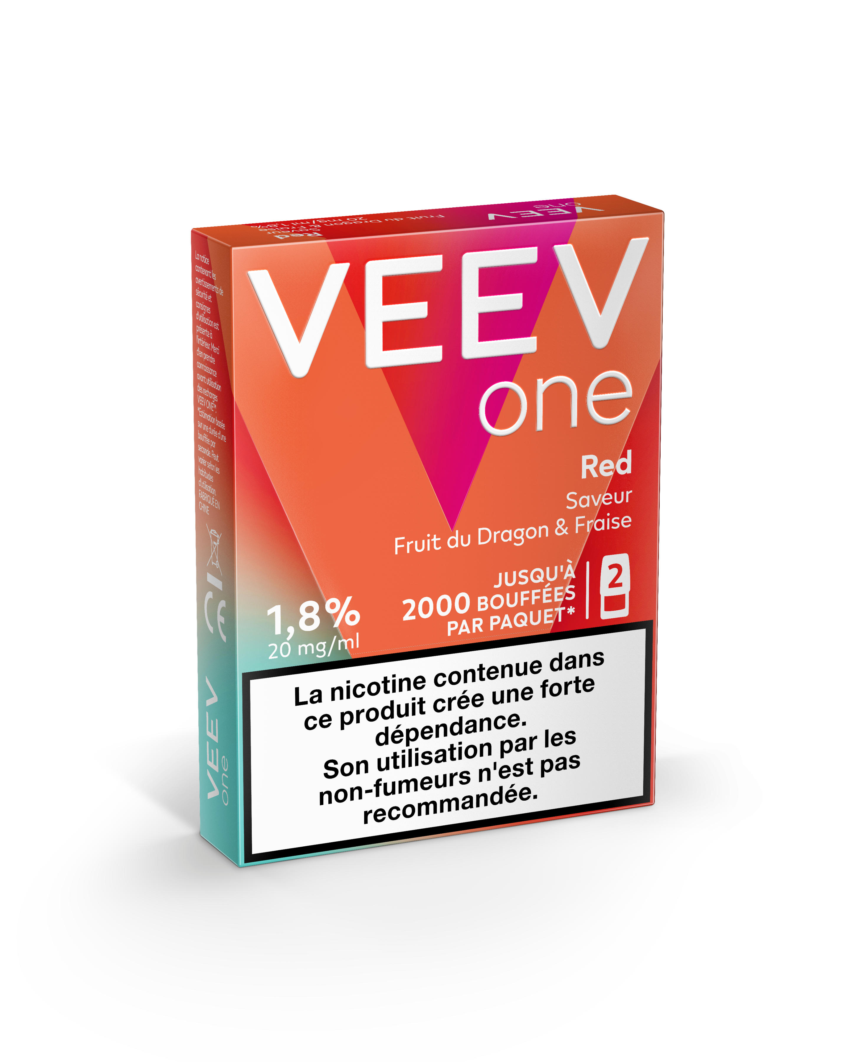 Pods VEEV ONE Fruit du Dragon & Fraise 9mg ou 20mg (VEEV Red)