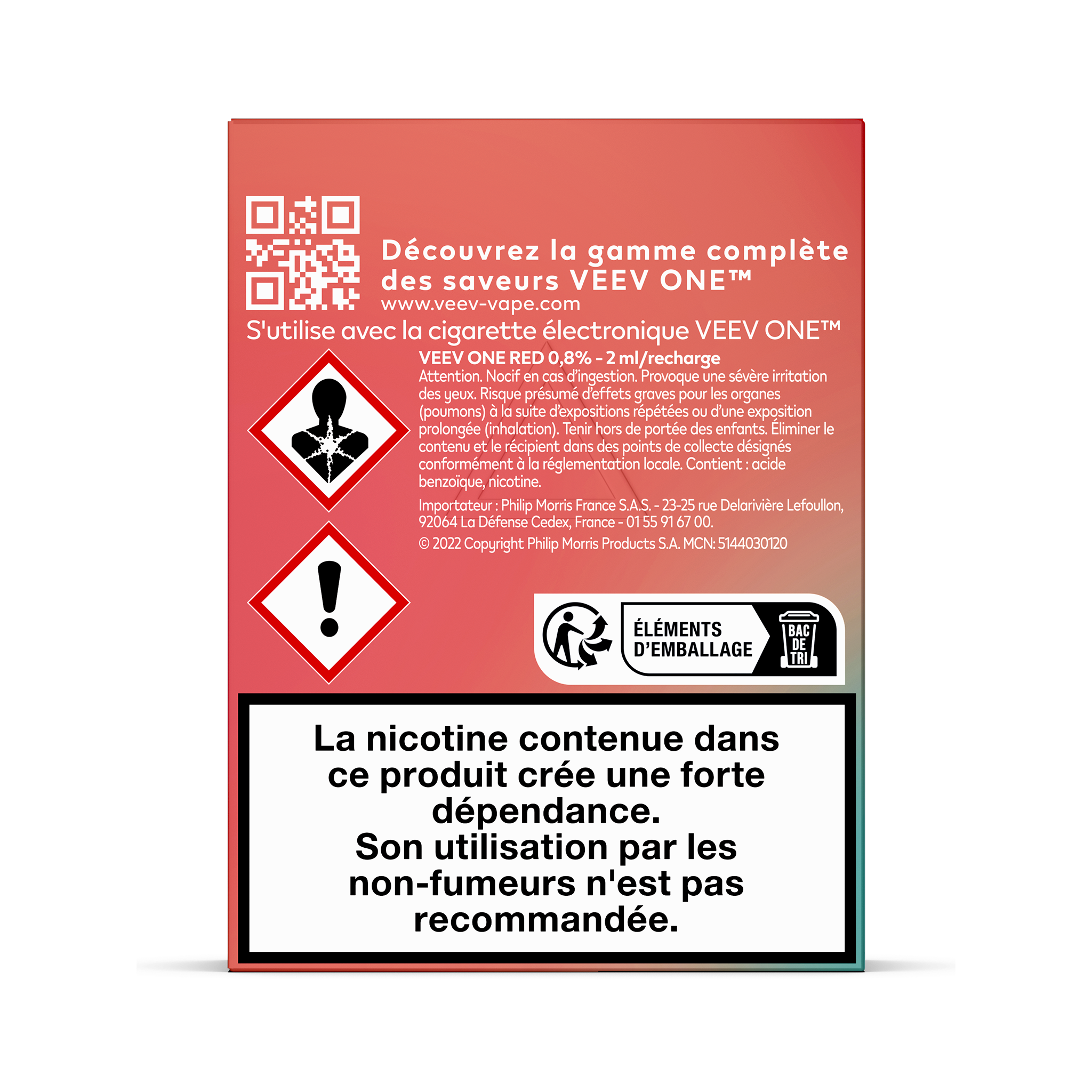 Pods VEEV ONE Fruit du Dragon & Fraise 20mg/ml (VEEV Red)