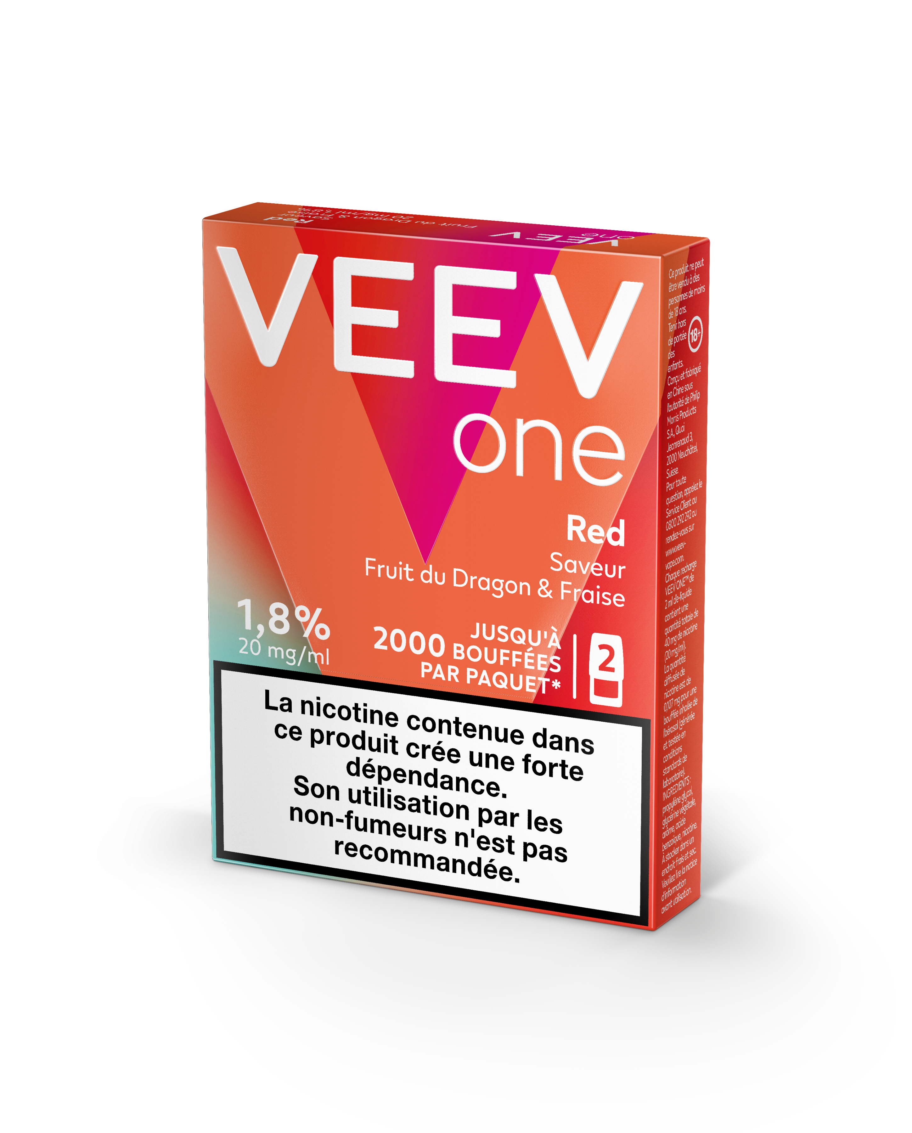 Pods VEEV ONE Fruit du Dragon & Fraise 9mg ou 20mg (VEEV Red)