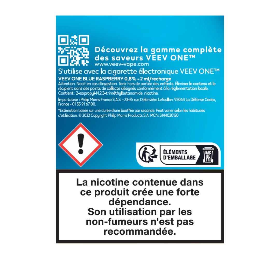 Pods VEEV ONE Framboise Bleue 9mg ou 20mg (Blue Raspberry)