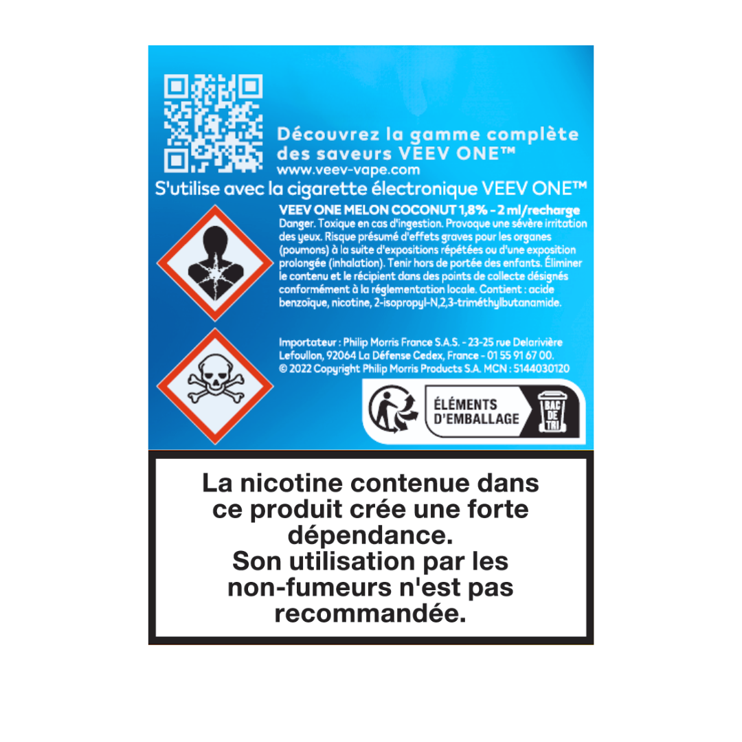 Pods VEEV ONE Melon & Noix de Coco 20mg/ml (Melon and Coconut)
