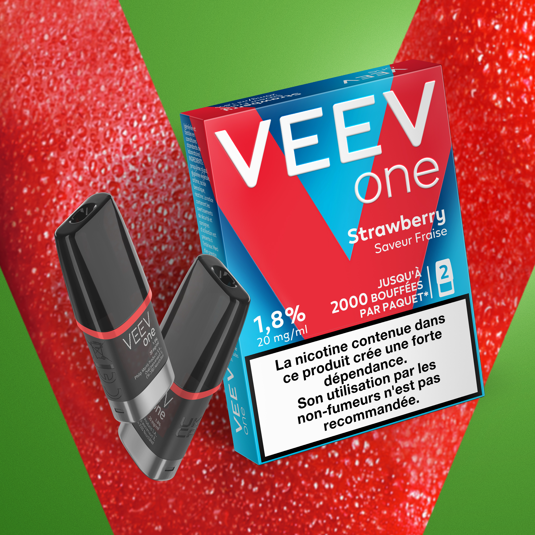 Pods VEEV ONE Fraise 20mg/ml (Strawberry)