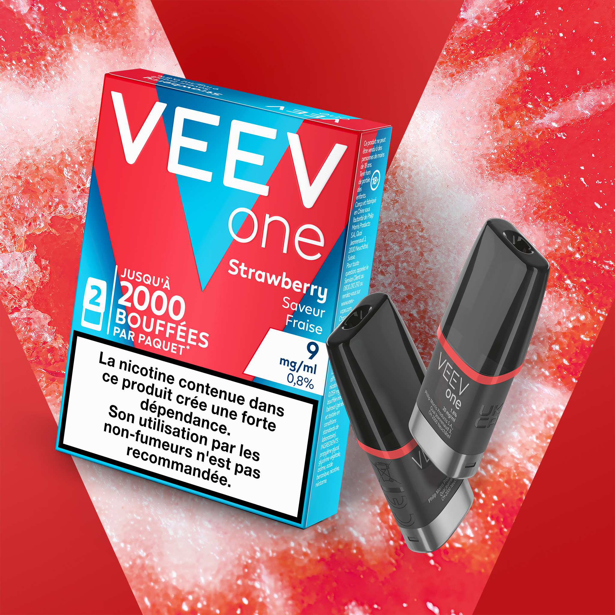 Pods VEEV ONE Fraise 20mg/ml (Strawberry)