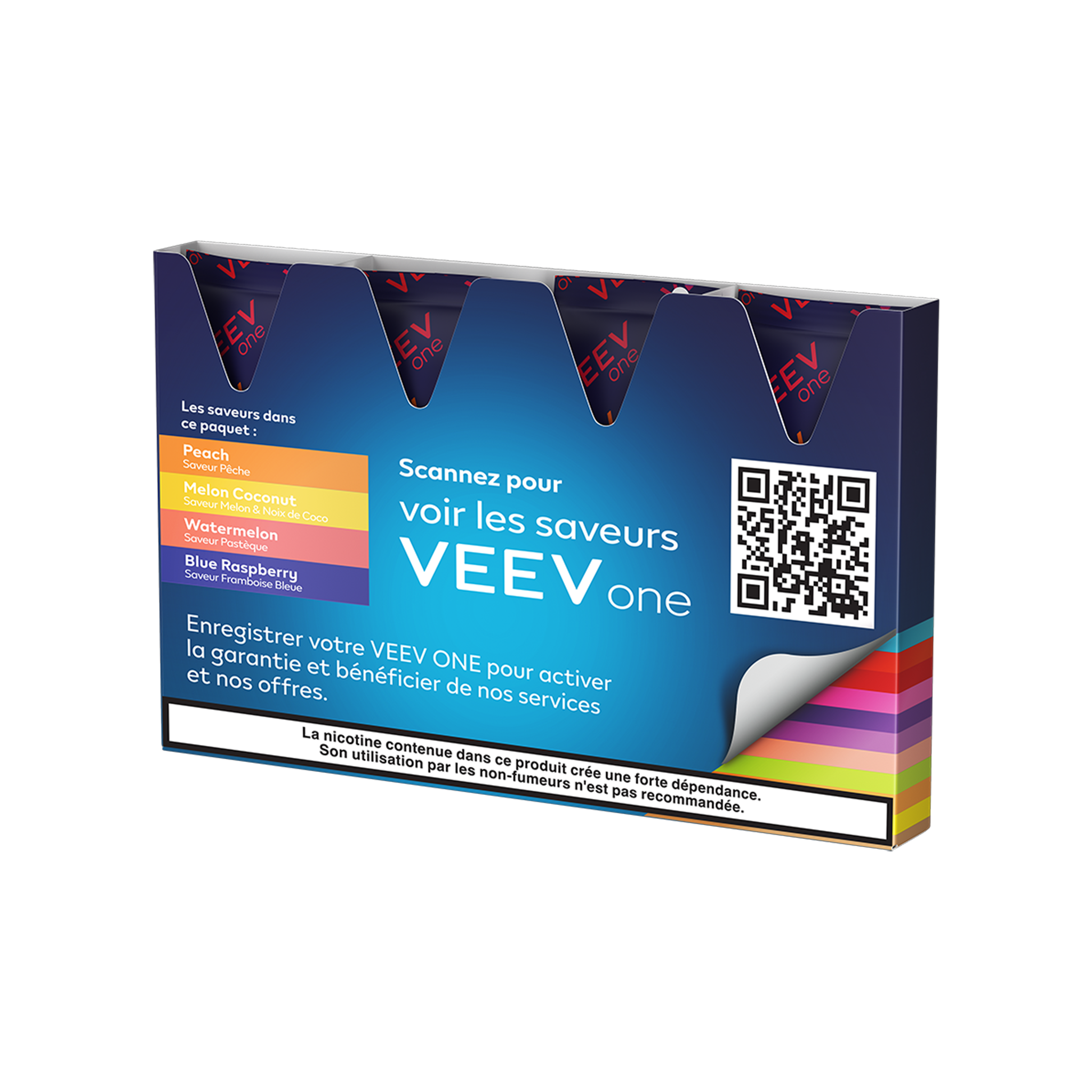 Kit VEEV ONE 4 pods Saveurs fruitées 20mg (GRIS)