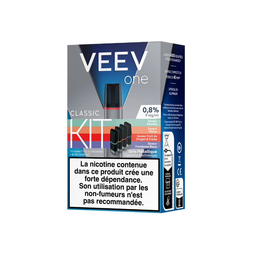 Kit VEEV ONE 4 pods Saveurs mixtes 9mg