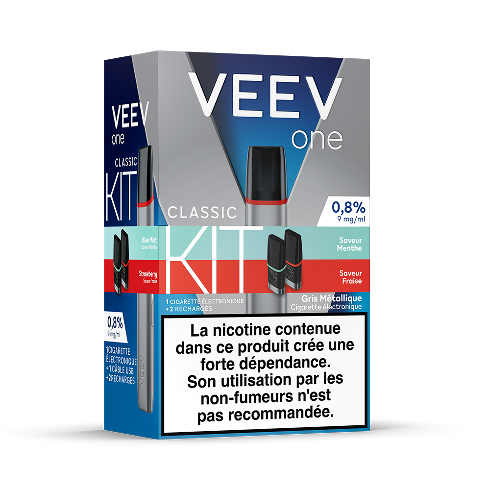 Kit VEEV ONE 2 pods Saveurs Menthe & Fraise 9mg