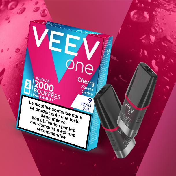 Pods E-liquide VEEV ONE Cherry saveur Cerise 9mg ou 20mg | VEEV France