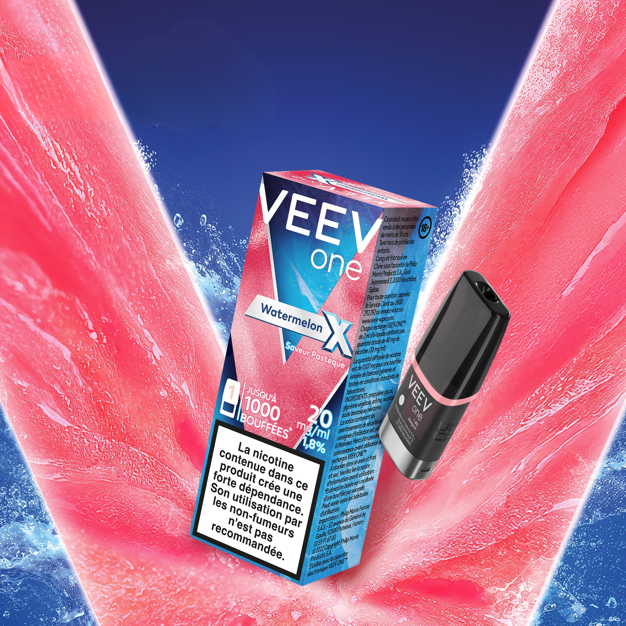 Pod VEEV ONE Pastèque X 20mg/ml (Watermelon X)