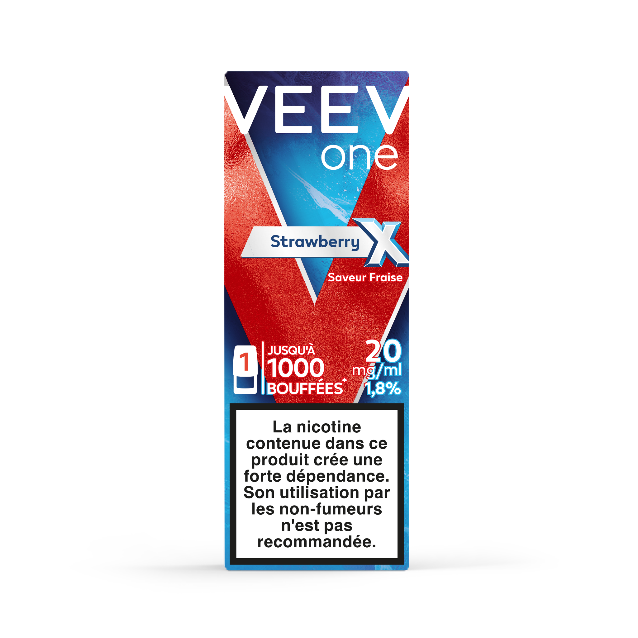 Pod VEEV ONE Fraise X 9mg/ml (Strawberry X)