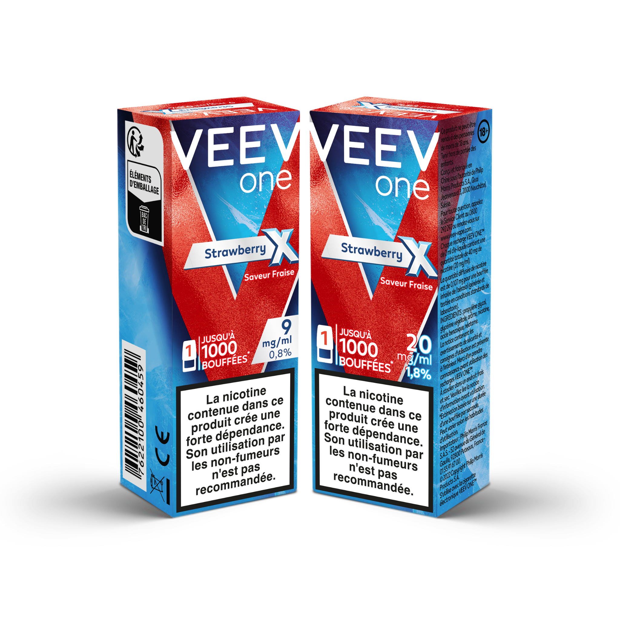 Pod VEEV ONE Fraise X 9mg/ml (Strawberry X)