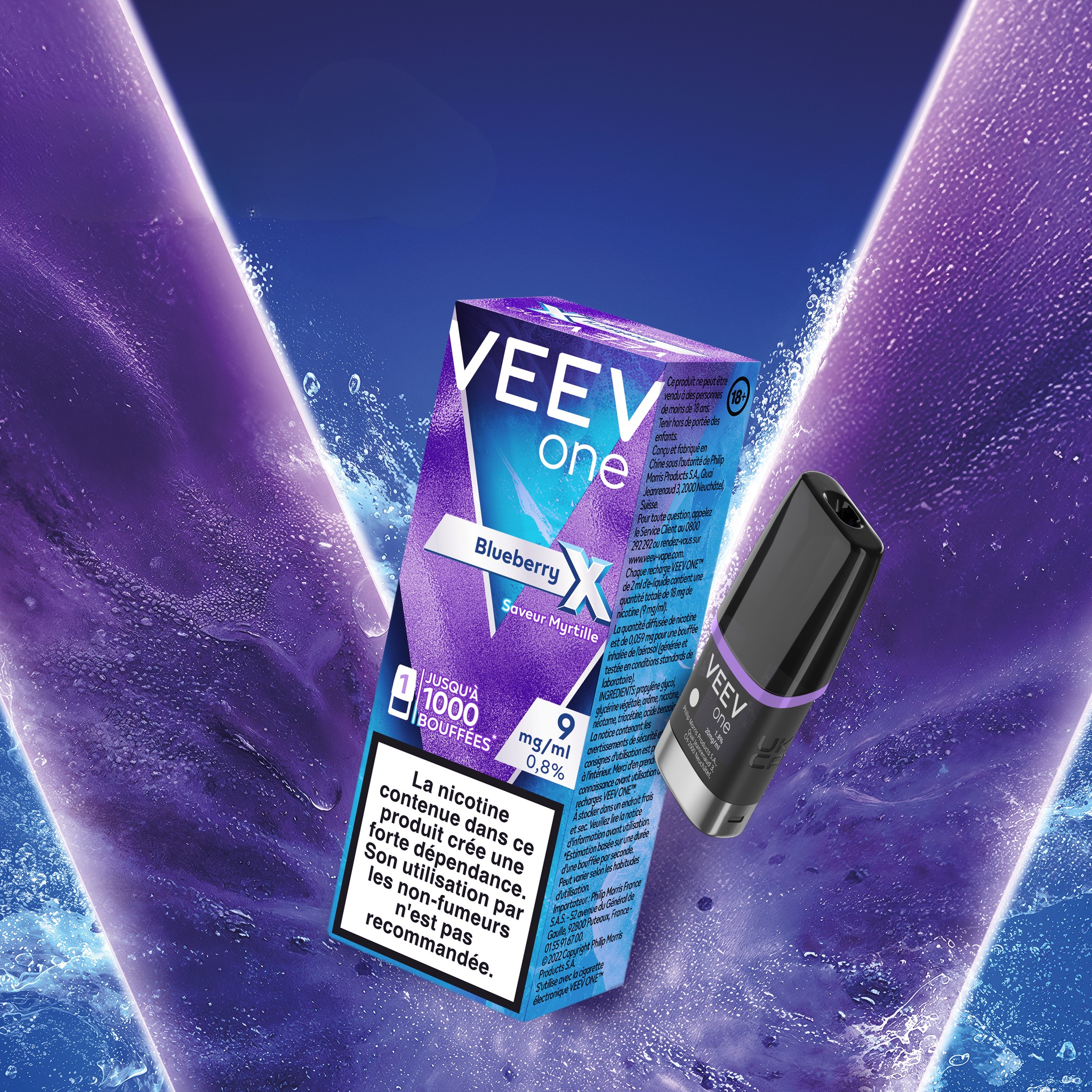 Pod VEEV ONE Myrtille X 9mg/ml (Blueberry X)