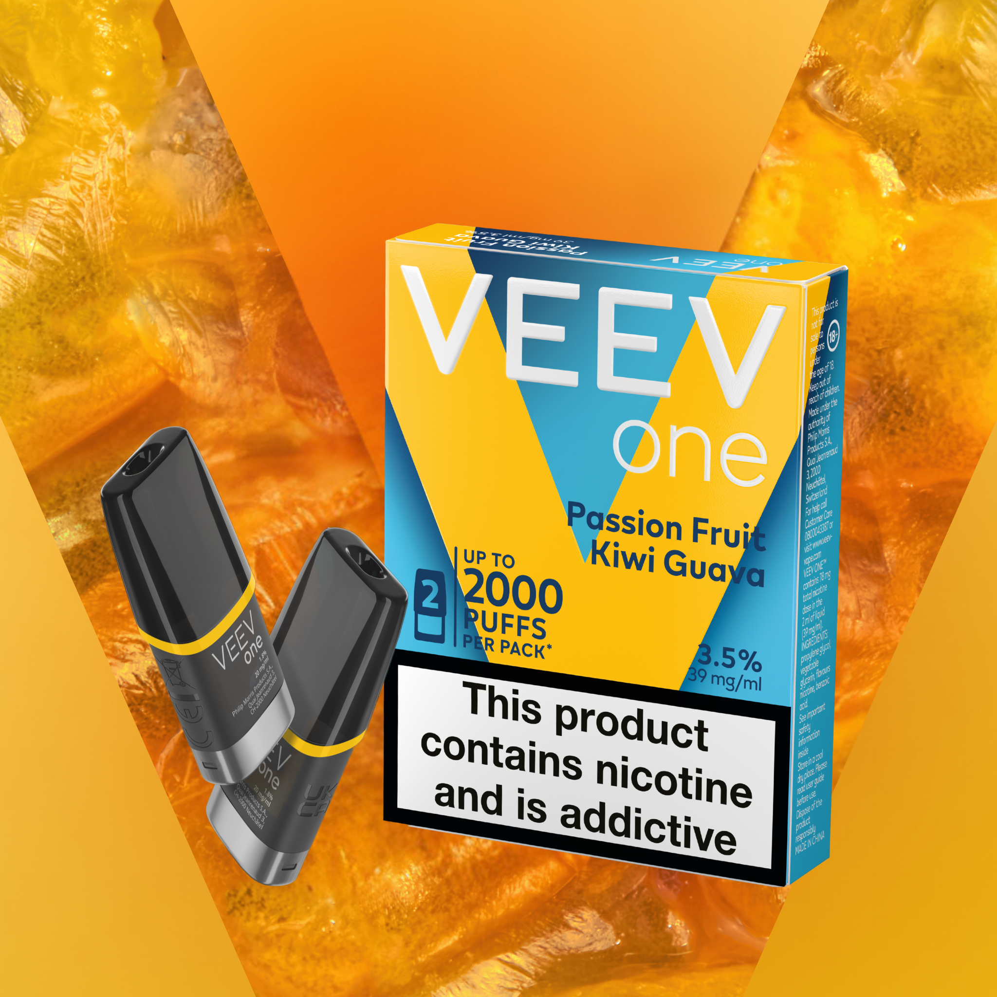 VEEV One Passion Fruit Kiwi Guava 3.5% 2 pods pack (Passion Fruit Kiwi Guava)