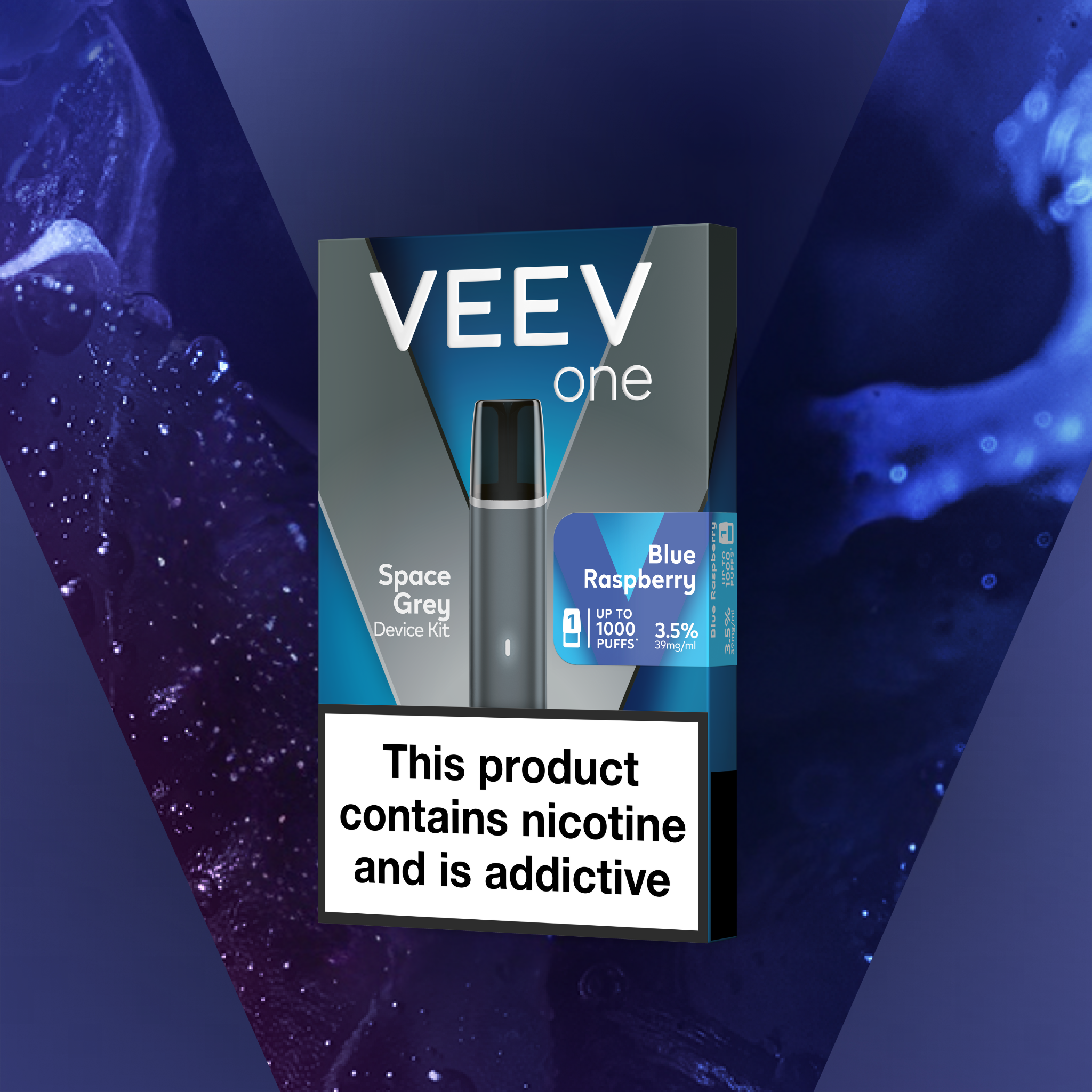 VEEV One Starter kit with Blue Raspberry 3.5% Pod (Black)